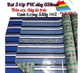 Bạt che nắng sọc họa tiết lá trúc 038mm